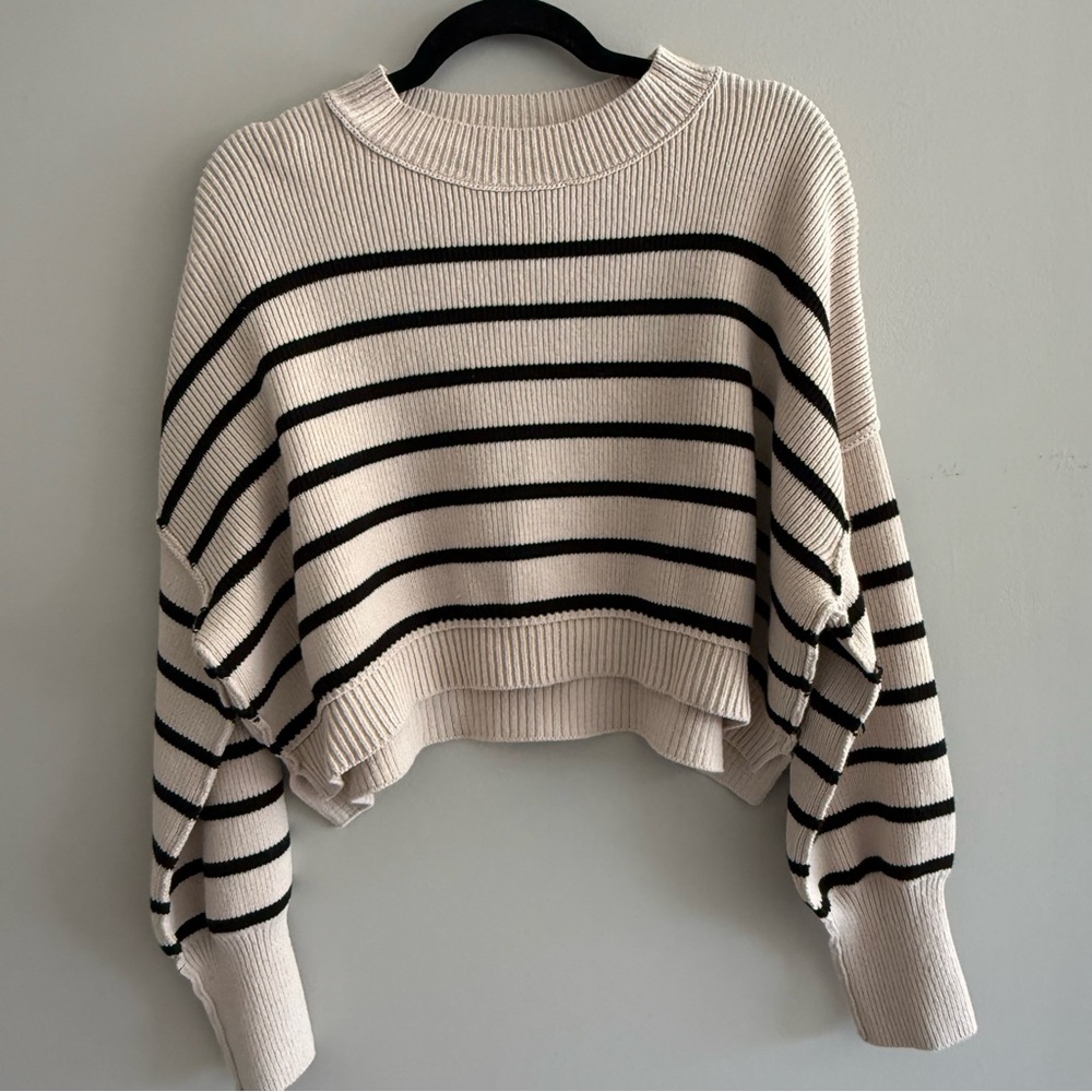Free people easy street cropped sweater striped